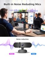 1080P Webcam Computer Camera with Microphone & Wide View - Auto Light Correction - Image 4