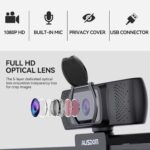 AUSDOM AF640 1080P Webcam with Microphone, 90°FOV USB PC Camera Webcam with - Image 4