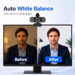 1080P Webcam with Microphone, USB Camera for PC and Laptop, Privacy Cover - Image 4