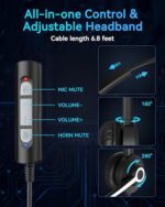 Voistek USB Headset with Microphone, Computer Headphones for PC Laptop - Image 4