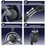 Bluetooth Headset, Wireless Headset with Mic for Work - Image 4