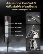 Voistek USB Headset with Microphone for PC, Wired Work Headset (One Ear) - Image 4