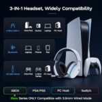 AOC 2.4GHz Wireless Gaming Headset for PS5, PS4, PC, Switch, 45Hr, White - Image 4
