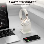 Wireless Headset with Mic for Work, V5.2 Bluetooth Headset with Microphone Noise - Image 4