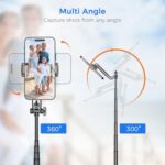 Selfie Stick Travel Tripod for Cell Phone with Remote Control and Phone Holder - Image 4