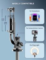 71" Phone Tripod & Selfie Stick, All in One Extendable Cell Phone Tripod with - Image 4