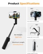 Selfie Stick with Wireless Remote – Portable Selfie Stick for iPhone & Android - Image 4