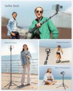 SENSYNE 62" Phone Tripod for iPhone, Extendable Selfie Stick Tripod Stand with - Image 4