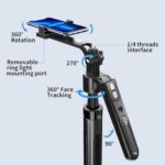 yAyusi 70.9" Auto Face Tracking Selfie Stick Tripod for iPhone with Light - Image 4
