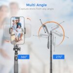Selfie Stick Travel Tripod for Cell Phone with Remote Control and (B0D7C9N218) - Image 4