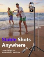 LISEN Tripod for iPhone 17 Pro Max Selfie Stick 67" 0.01s-Open with Remote - Image 4