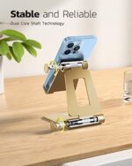 Nulaxy Dual Folding Cell Phone Stand, Fully Adjustable Foldable Desktop Phone - Image 4