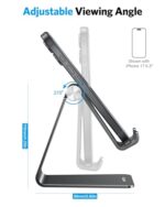 OMOTON C2 Adjustable Aluminum Cell Phone Stand with Charging Cutout, Black - Image 4