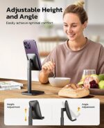 Nulaxy Phone Stand, Height Angle Adjustable Cell Phone Stand - Image 4