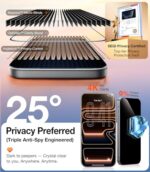 UltraGlass 9H+ Glass for iPhone 16 Pro Privacy Screen Protector [NO.1 Military - Image 4