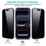 PEHAEL 3+3 Pack for iPhone 17 Pro Max Privacy Screen Protector with Camera Lens - Image 4
