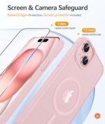 FNTCASE for iPhone 15/14/13 Case, Fit for Magsafe, Glass Screen Protector - Image 4