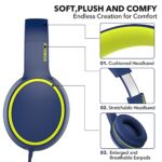 R10 Over-Ear Headphones with Microphone, Lightweight Folding Stereo Bass Headset - Image 4