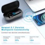 HEIBAS Bluetooth Headset, Wireless Bluetooth Earpiece with 500mAh Charging Case - Image 4