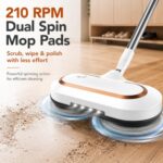 AlfaBot Cordless Electric Mop, Dual Spin Power Floor Cleaner with LED Headlight - Image 4