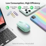 TECKNET Compact Ambidextrous Wireless Mouse for Laptop Mint Green - Image 6