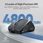TECKNET Wireless Mouse, BT 5.0/2.4G, Rechargeable 6-DPI Silent, Grey - Image 6
