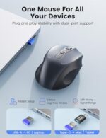 Wireless Mouse for Laptop, 2.4GHz Computer Mouse with USB-A Port &USB-C Adapter - Image 5