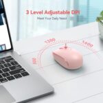 TECKNET Compact Ambidextrous Wireless Mouse for Laptop Pink - Image 5