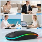 Bluetooth LED Wireless Mouse for MacBook Air iPad Pro Mac Laptop PC - Slim RGB - Image 5