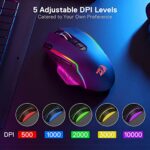 Redragon M810 Pro Wireless Gaming Mouse, 10000 DPI Wired/Wireless Gamer Mouse - Image 5