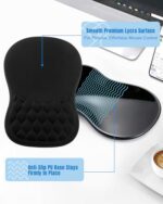 Ergonomic Mouse Pad with Sloped Memory Foam Wrist Rest (Black) - Image 4