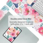 Colorful Star Large Mouse Pad, Pink Floral Desk Mat for Desktop - Image 4