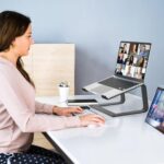 Laptop Stand for Desk Portable Computer Riser Metal Notebook Holder Printer - Image 4