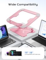 JCZT Adjustable Laptop Stand for Desk, Metal Foldable Laptop Riser - Image 4