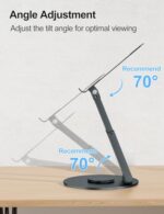 tounee Telescopic Laptop Stand for Desk with 360° Swivel Base, Sit to Stand - Image 5