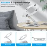 OMOTON Adjustable Laptop Stand for Desk 360° Rotating Base up to 17" Silver - Image 5