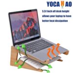 Wooden Laptop Stand Vertical Laptop for 13-18.6in Bamboo Stand for Desk - Image 5