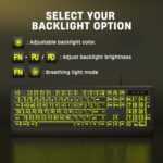KOPJIPPOM Large Print Keyboard - 7 Interchangeable Backlight Colors - Image 5