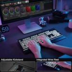 Large Print Backlit Computer Keyboard, 7-Color Backlit Keyboard with Wrist Rest - Image 4