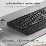 TECKNET 2.4GHz Wireless Ergonomic Keyboard with Full Size Wrist Rest - Image 5