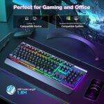 TECKNET Wired Gaming Keyboard, RGB Backlit Keyboard with Metal Panel Design - Image 4