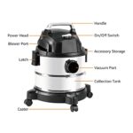 Amazon Basics Wet Dry Shop Vacuum Cleaner, 4 Gallon, 3 HP Stainless Steel - Image 5