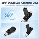 USB Flash Drive 256GB, 2-in-1 Type-C and USB-A Thumb Drive - Image 5