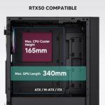 Vetroo Black AL800 Mid Tower ATX PC Computer Case - Door Opening Design - Image 5