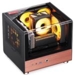 JONSBO TK-0 Black ITX Mini Tower PC Case, Hyperboloid Glass Desktop Design - Image 5