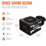 800W Gaming Power Supply, ATX 3.1 PSU, GPUs, semi-Passive 120mm Fan - Image 5