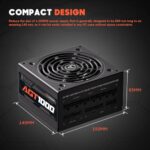 ARESGAME AGT Series 1000W Power Supply, 80+ Gold Certified, Fully Modular - Image 5