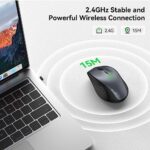 TECKNET 2.4G Wireless Mouse, 4800 DPI Ergonomic Computer Mouse, USB, Grey - Image 5