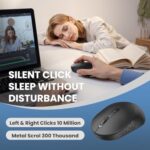 TECKNET 3-Device Portable Wireless Bluetooth Mouse for Laptop Black - Image 5
