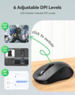 TECKNET Rechargeable Wireless Bluetooth Mouse with 4-Way Wheel, 3-Device - Image 5